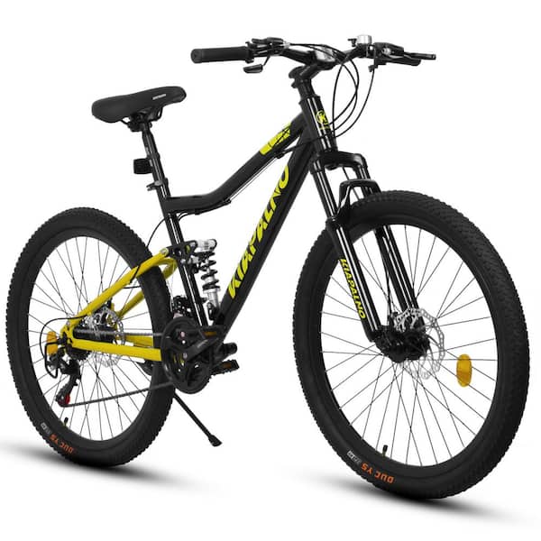 21-Speed Mens Womens Trail Commuter City Mountain Bike, Carbon Steel Frame Disc Brakes Thumb Shifter Front Fork Bicycles