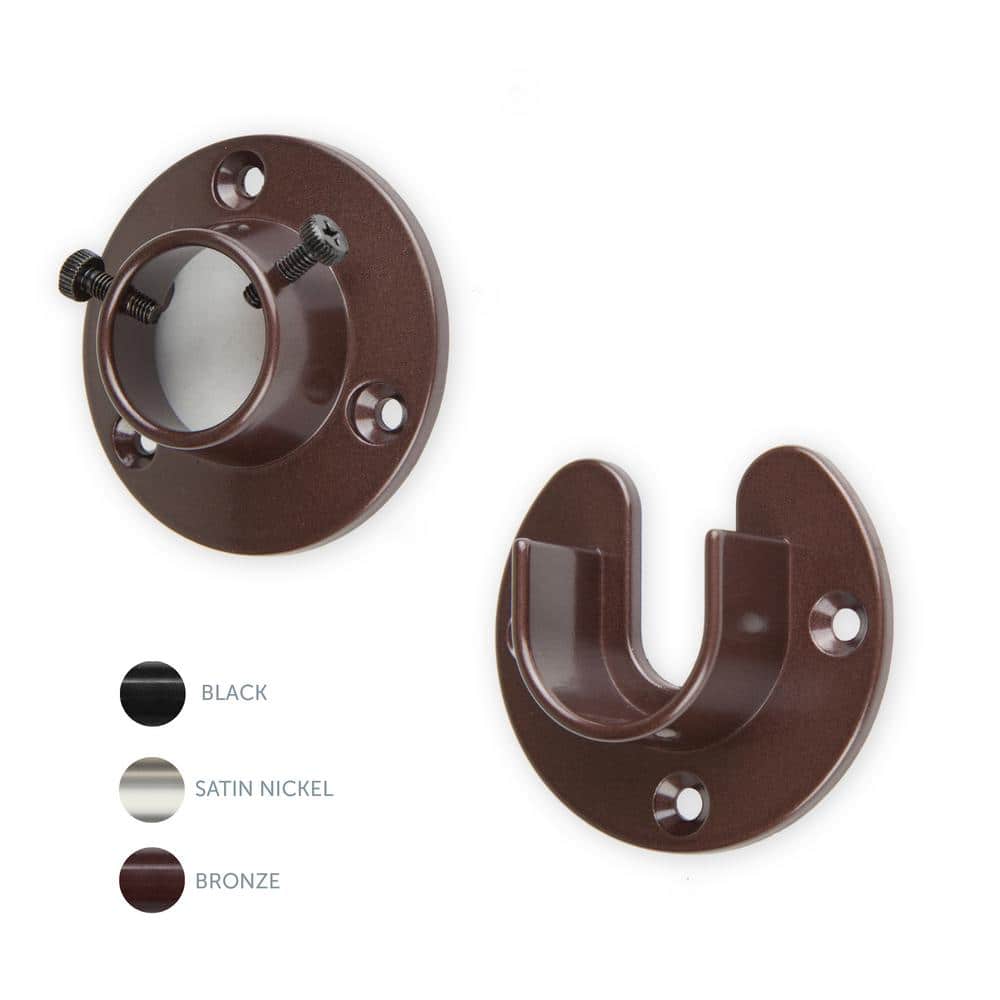 Bronze 1-Inch Wall-Mount Rod Socket Set