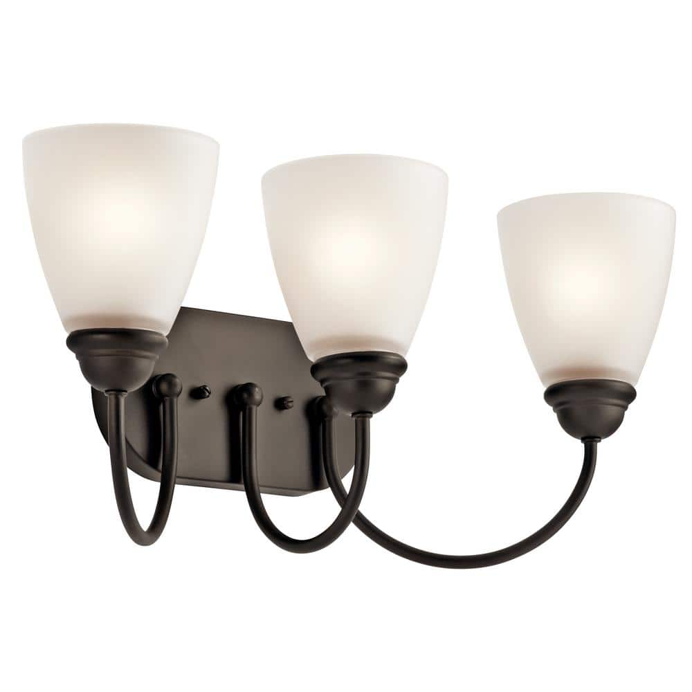 Jolie 20.25 in. 3-Light Olde Bronze Transitional Bathroom Vanity Light with Satin Etched Glass price history on PriceWatchPro