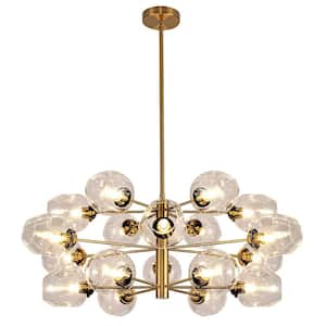 Abii 18 Light Vintage Bronze Shaded Chandelier with Champagne Glass Shade