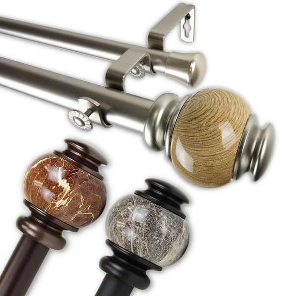 Rod Desyne Polychrome 1 in. Double Curtain Rod 28 in. to 48 in. in Bronze