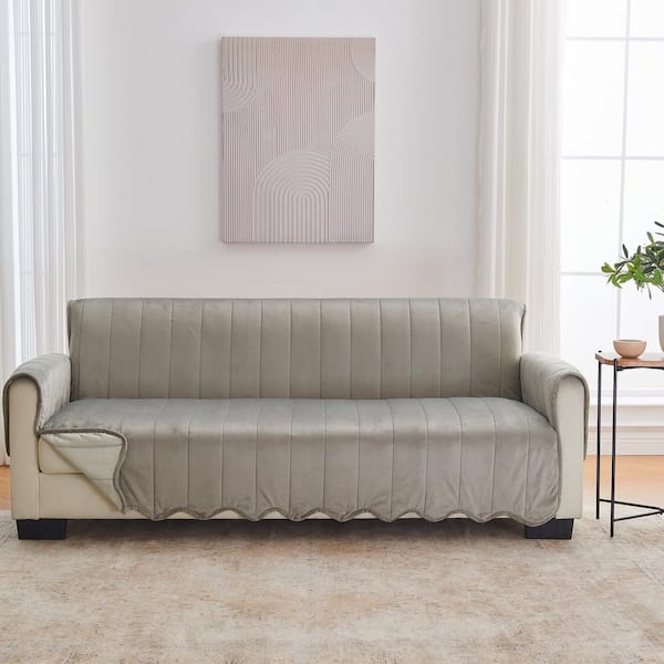 Wild Dove Grey Ultra-Soft Velvet Sofa Furniture Protector
