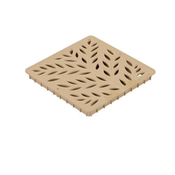 NDS 1218GR Plastic Botanical Design Square Watering Grate 12-Inch Green 