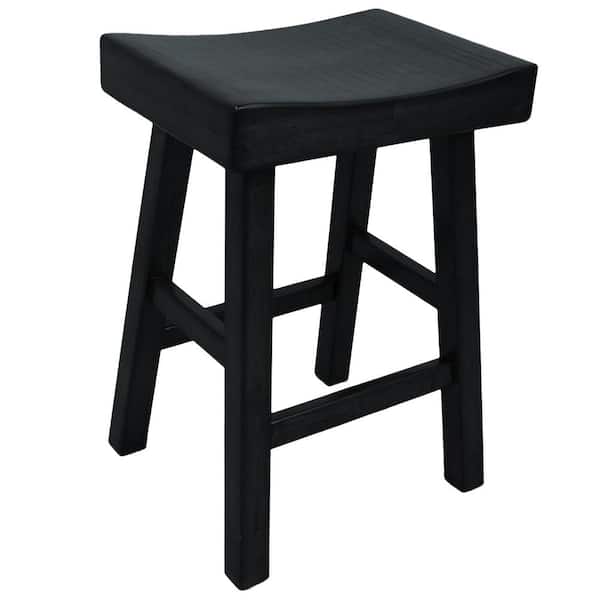 Colborn 25 in. Antique Black Thick Saddle Seat Stool