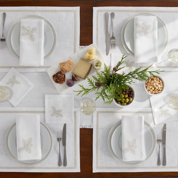 Company Cotton Metallic Holly 19 in. W x 19 in. H Metallic Gold Cotton Napkins Set of 4