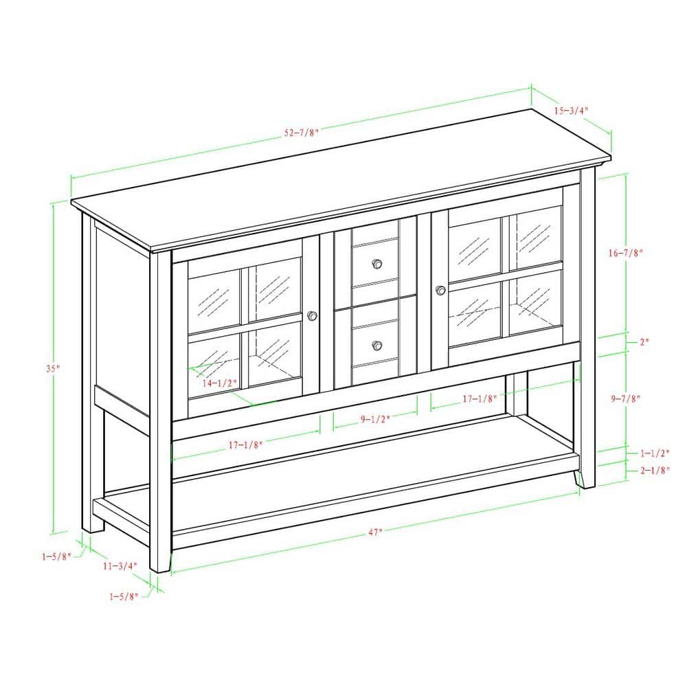 Elegant 52" Black High-Grade MDF TV Stand with Glass-Paned Doors