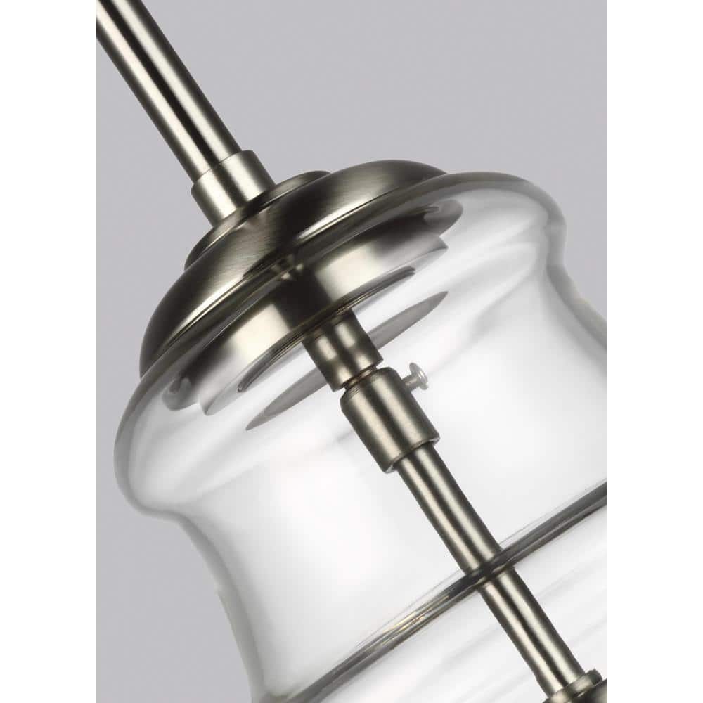 Marino Satin Nickel Clear Glass Indoor/Outdoor Pendant Light