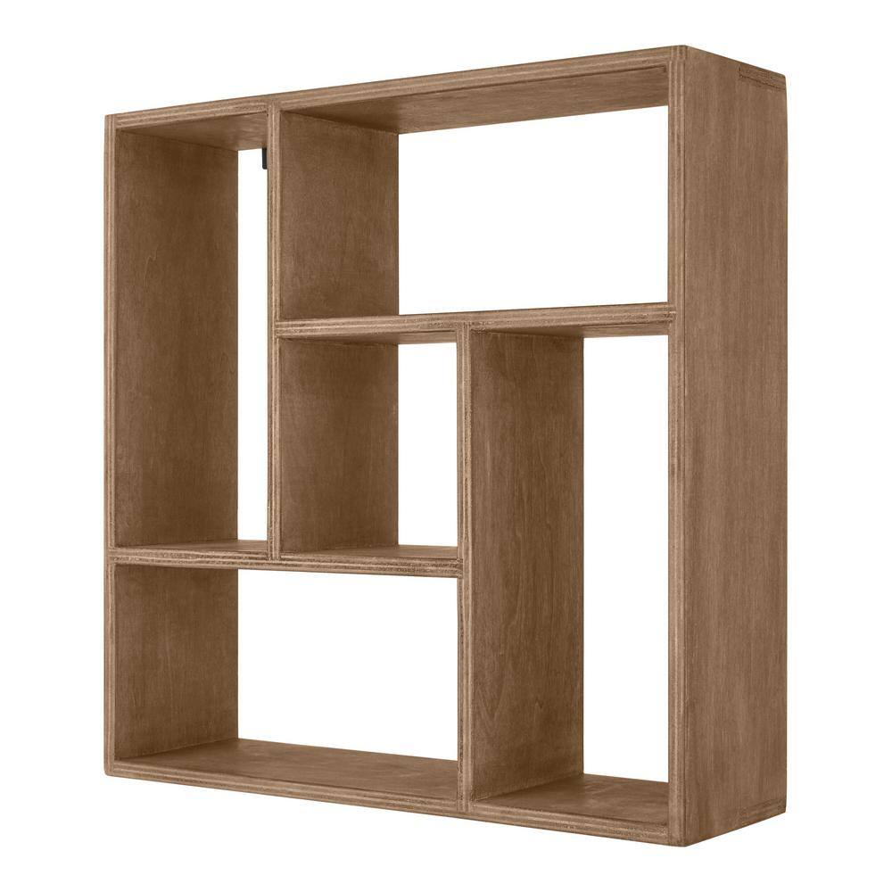 StyleWell Antique Square Brown Wood Wall Shelf (18 in. W 18 in. H) 21MG124N8E The Home Depot