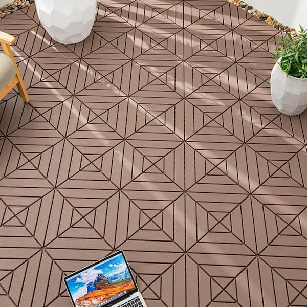 Pro Space 0.8 ft. W x 0.8 ft. L Plastic Interlocking Flooring Deck Tile Coffee (30-Pack)