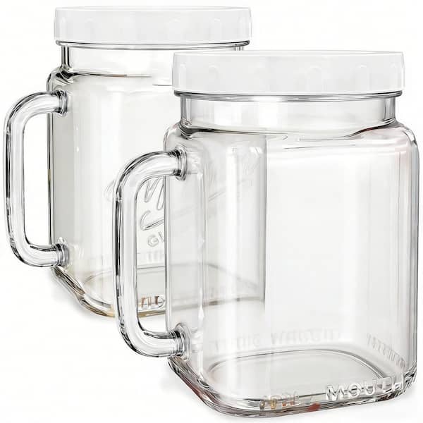 2 Piece 74 oz Glass Food Storage Cookie Jars with Lids Kitchen Canister Set for Sugar, Cookie, Flour, Pickle