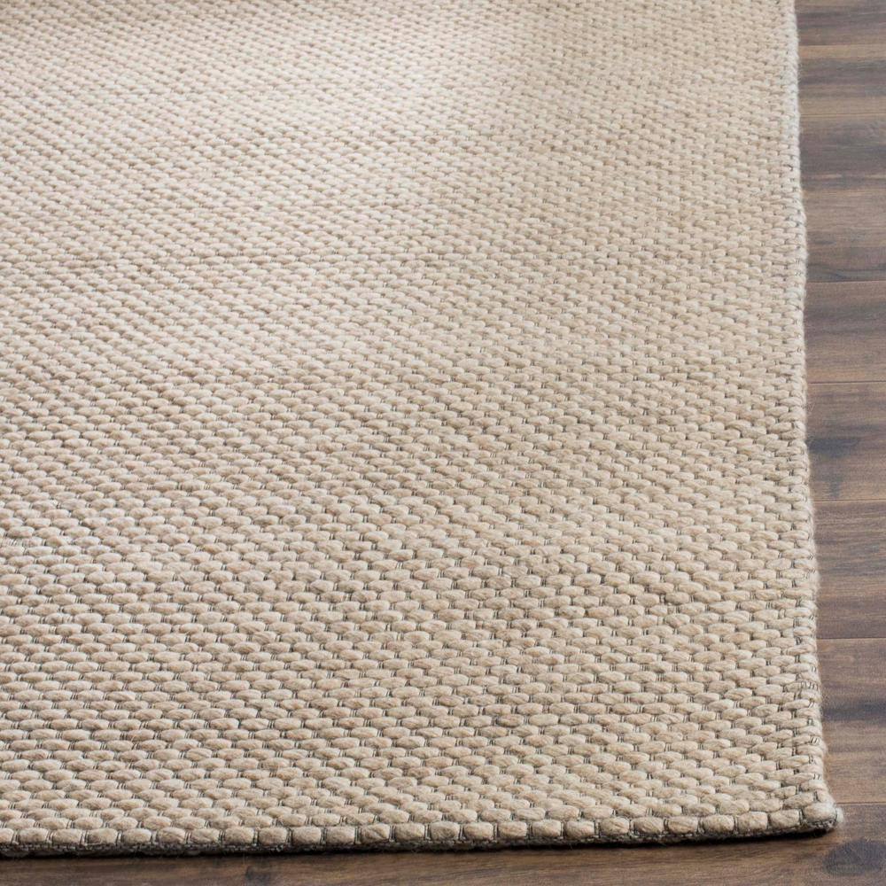 Coastal Chic Handwoven Beige and Ivory Wool Blend Runner Rug