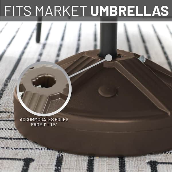 5 ft patio table umbrella 15 ft Outdoor Double-Sided Patio Umbrella with 48 Solar LED Lights and Umbrella Base Orange