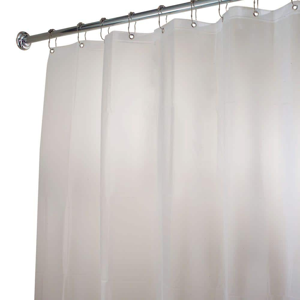 Interdesign Eva Shower Curtain Liner In Clear Frost 14759cx The Home Depot