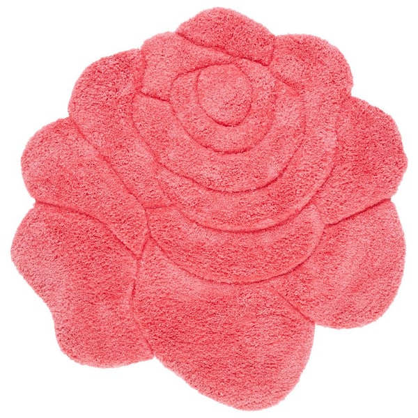 Novelty 5 ft. x 5 ft. Fuchsia/Pink Floral Specialty Area Rug