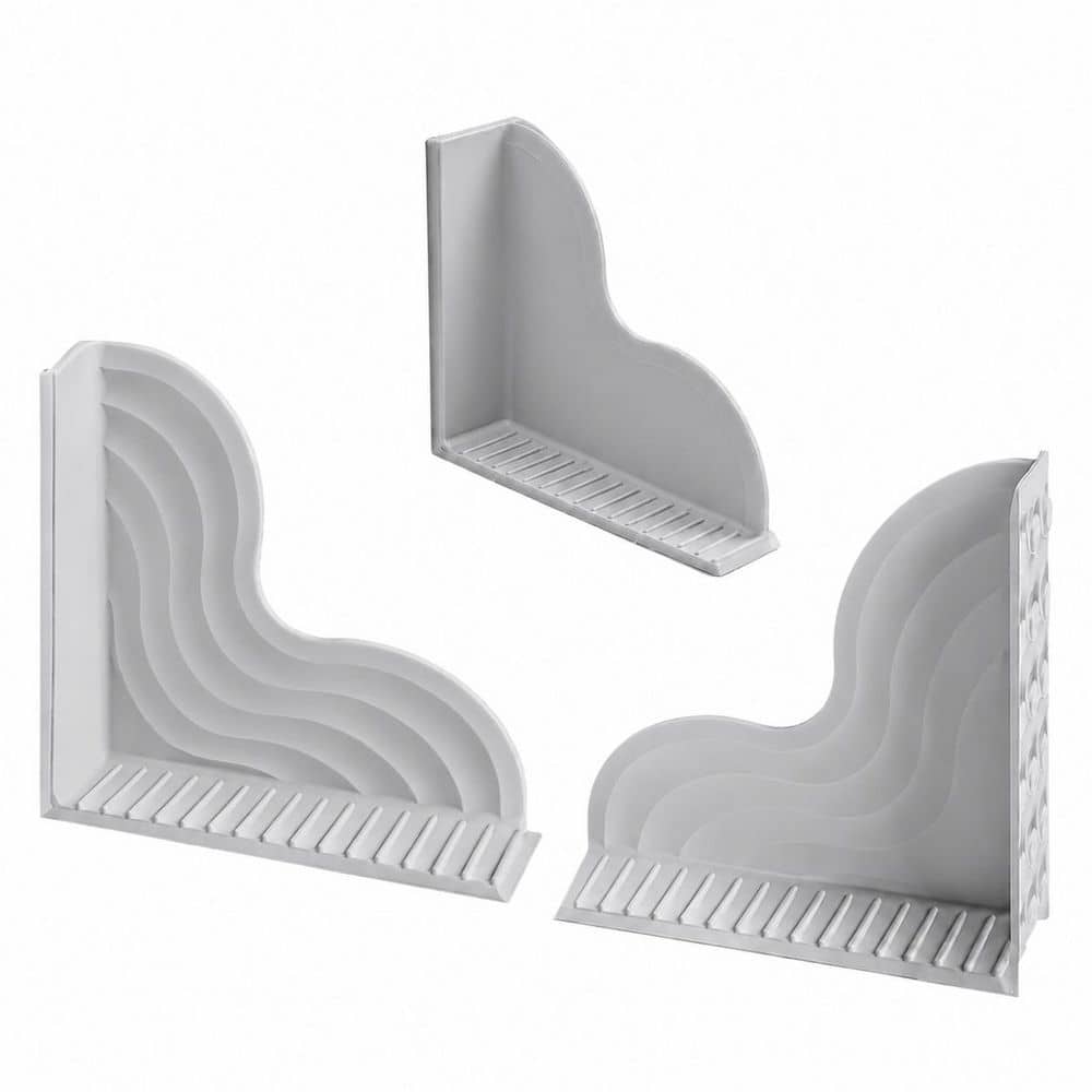 Kitchen Sink 2-Pack Silicone Shower Splash Guard Kit Grey 9.8 in. W x 9.5 in. L for Bathtub Corner Guards in Stainl