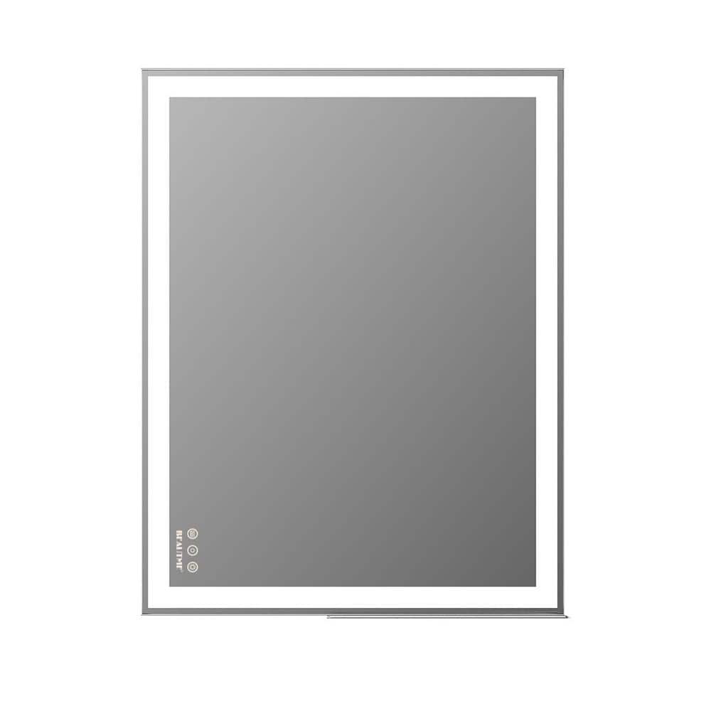 28 in. W x 36 in. H Modern LED Adjustable Anti-Fog Rectangular Framed Wall 