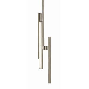 Indra 120-Watt Integrated LED Satin Nickel Statement Pendant with White Acrylic Shade