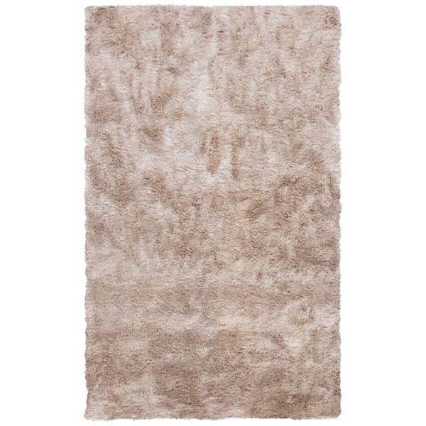 Paris Shag 3 ft. x 5 ft. Dark Beig Solid Flokati Area Rug