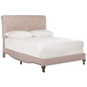 Hathaway White/Beige Queen Upholstered Bed