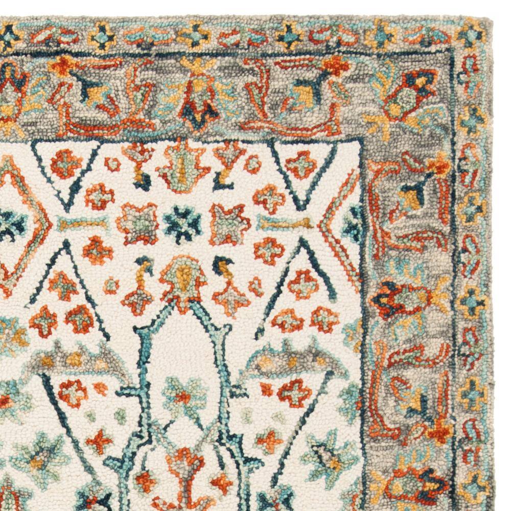 Aspen Blue Floral Hand-Tufted Wool Area Rug - 4' x 6'