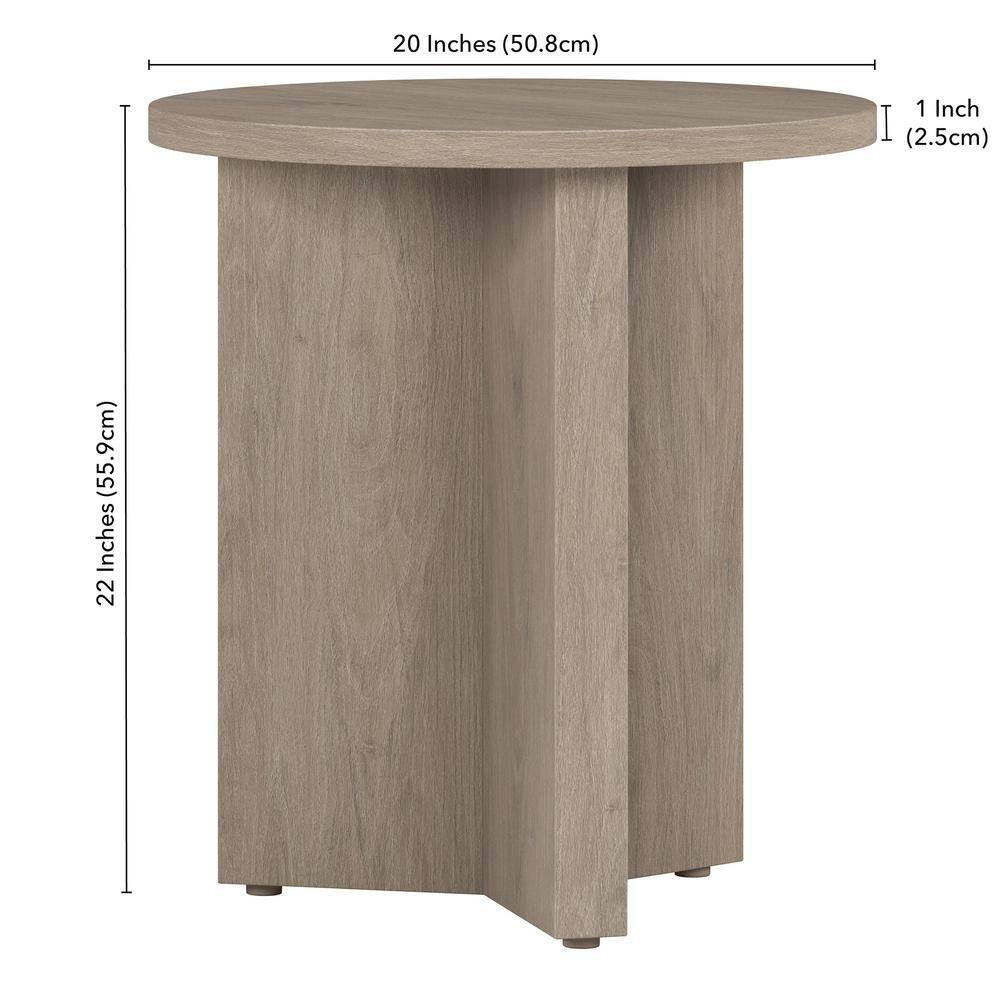 Anders 20 in. Alder Brown Round MDF Top End Table - thumbnail 3