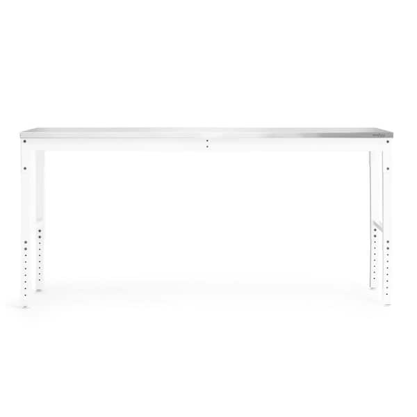 NewAge Products Pro Series 84 in. White Workbench with Stainless Steel Worktop