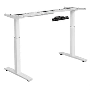 27 in. White rectangle Electric Standing Desk Frame Dual Motor with Height Adjustable Stand
