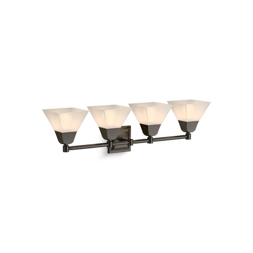 Bronze Direct Wired Electric Sconce with Frosted Glass Shades