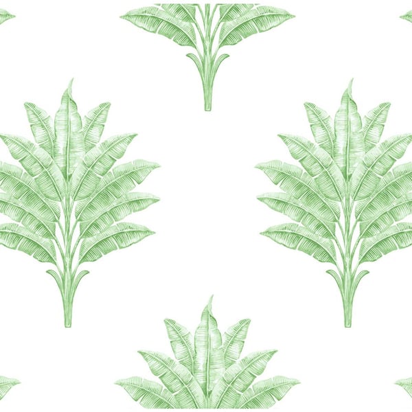 NextWall 40.5 sq. ft. Greenery Sea Breeze Palm Vinyl Peel and Stick Wallpaper Roll