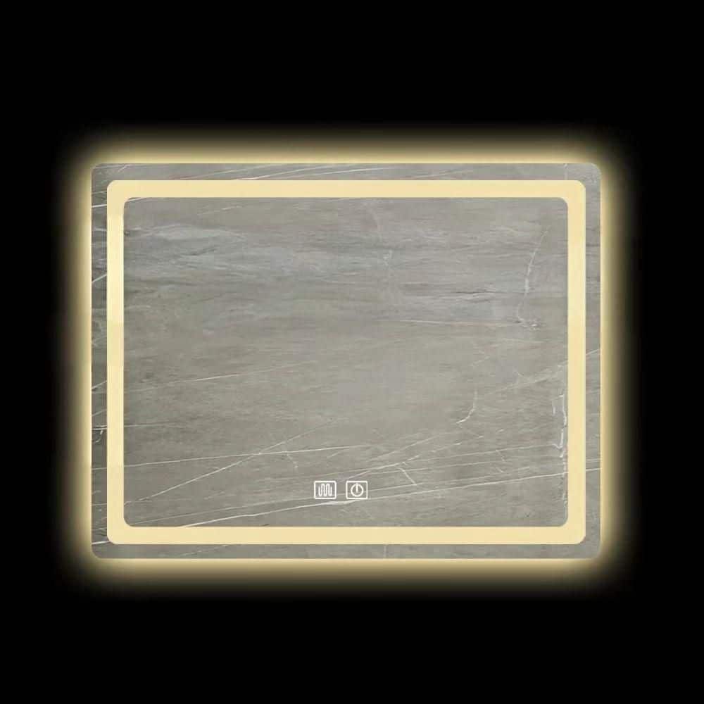 35.43 in. W x 27.56 in. H Square Frameless Mirror, LED Mirror