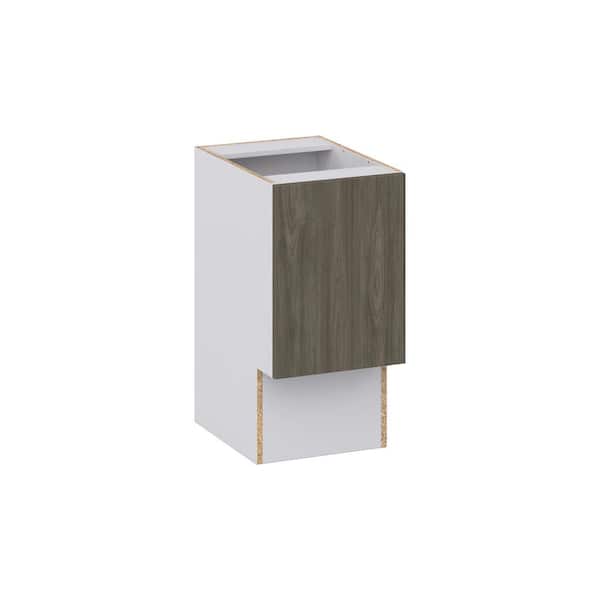 J COLLECTION Medora Textured Slab Walnut Assembled 15 in. W x 30 in. H x 21 in. D Accessible ADA Vanity Base Kitchen Cabinet