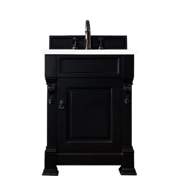 James Martin Vanities Brookfield 26.0 in. W x 23.5 in. D x 34.3 in. H Bathroom Vanity in Antique Black with White Zeus Quartz Top