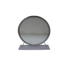 19 in. W x 19 in. H Wood Chrome Vanity Mirror