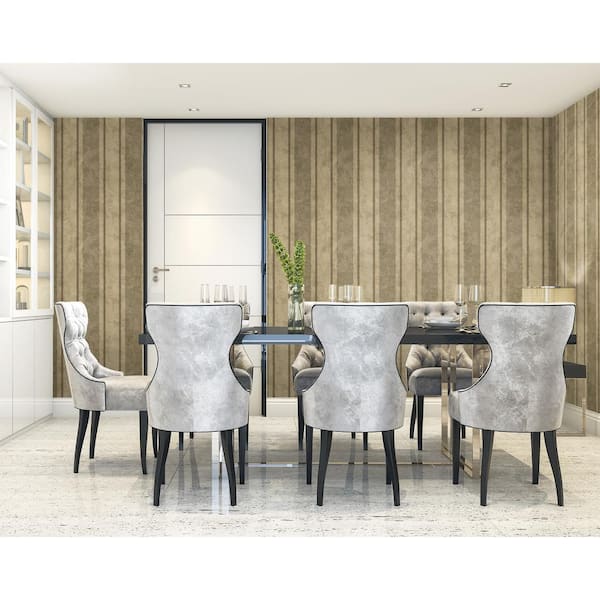 Marbled Stripe Brown Paper Non-Pasted Strippable Wallpaper Roll (Cover 56.05 sq. ft.)