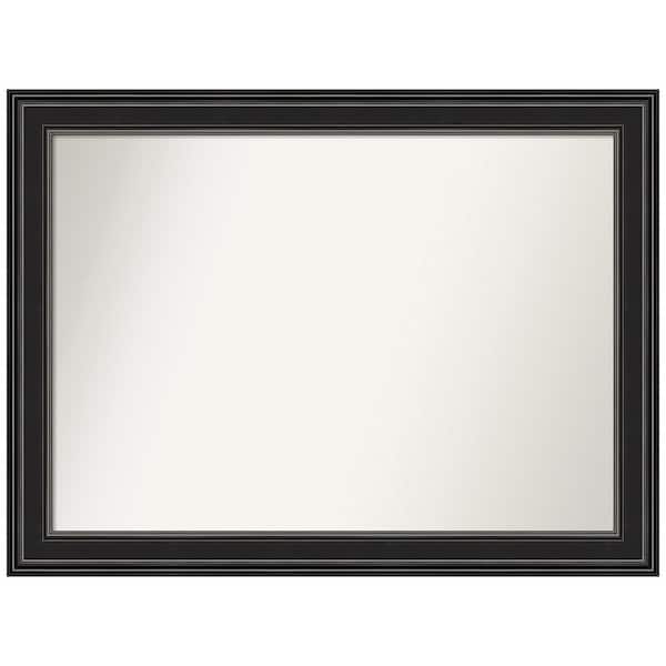 Amanti Art Ridge Black 43.5 in. W x 32.5 in. H Rectangle Non-Beveled Framed Wall Mirror in Black
