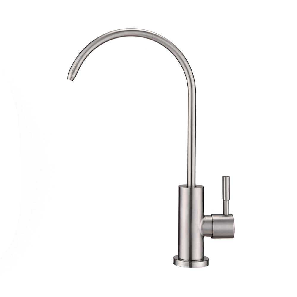 Single-Handle Standard Stainless Steel Kitchen Water Filter Faucet in Brush