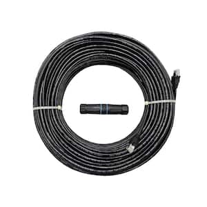 200 ft. Cat 6 Outdoor-Rated Shielded Ethernet Cable Kit with Waterproof Coupler in Black