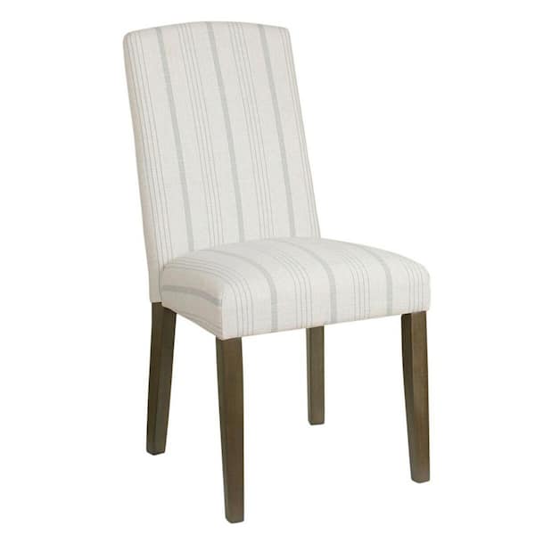Homepop Parsons Dove Grey Stripe Upholstered Dining Chair (Set of 2)