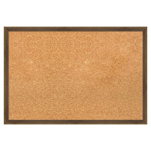 Lucie Light Bronze Wood Framed Natural Corkboard 25 in. x 17 in. Bulletin Board Memo Board