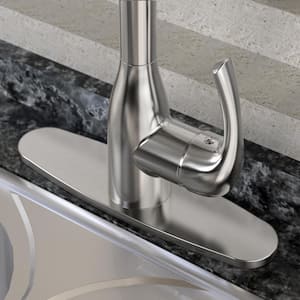 Single-Handle Pull-Down Sprayer Kitchen Faucet with 4-Function in Brushed Nickel