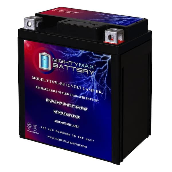 MIGHTY MAX BATTERY YTX7L-BS 12-Volt 6Ah Battery for Kawasaki 250
