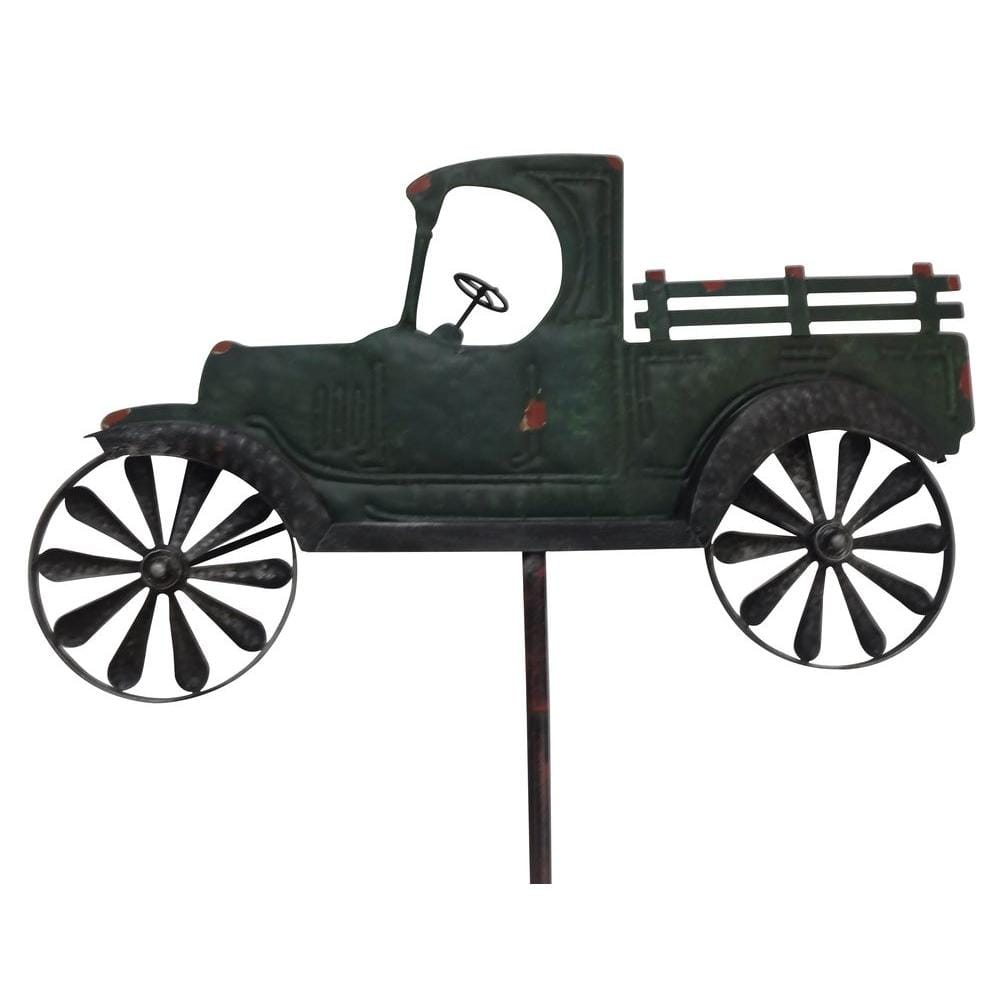 Hampton Bay Spinner Green Truck Garden Stake J60003 The Home Depot