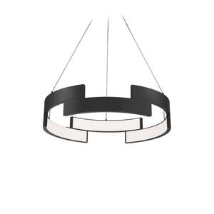 Trap 27 in. 560-Watt Equivalent Integrated LED Black Pendant with PC Shade