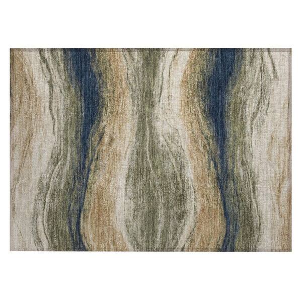 Chantille Machine Washable Indoor/Outdoor Abstract ACN3020 Olive 2 ft. x 3 ft. Accent Rug