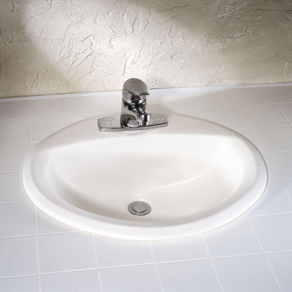 Aqualyn Self-Rimming Drop-In Bathroom Sink in White