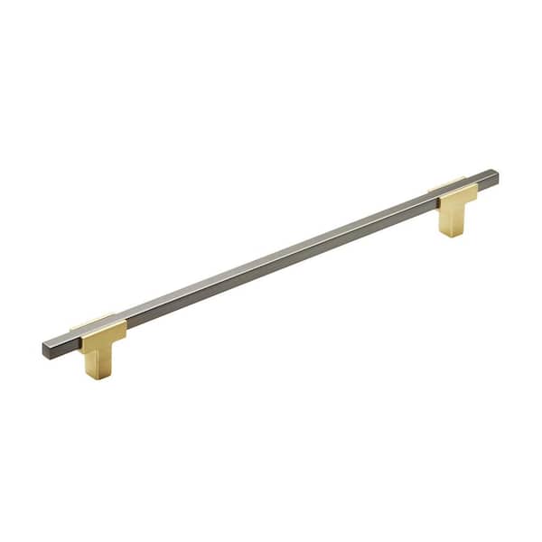 Amerock Urbanite 10-1/16 in. (256mm) Modern Brushed Gold/Black Chrome Bar Cabinet Pull