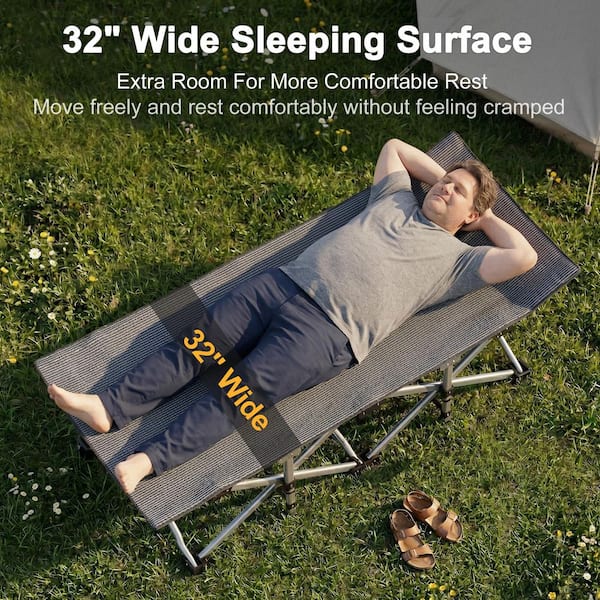 BOZTIY Heavy-Duty Sleeping Cots With Carry Bag, Double Layer