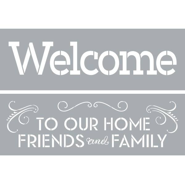 Americana Decor 6 in. x 18 in. Friends and Family Stencil