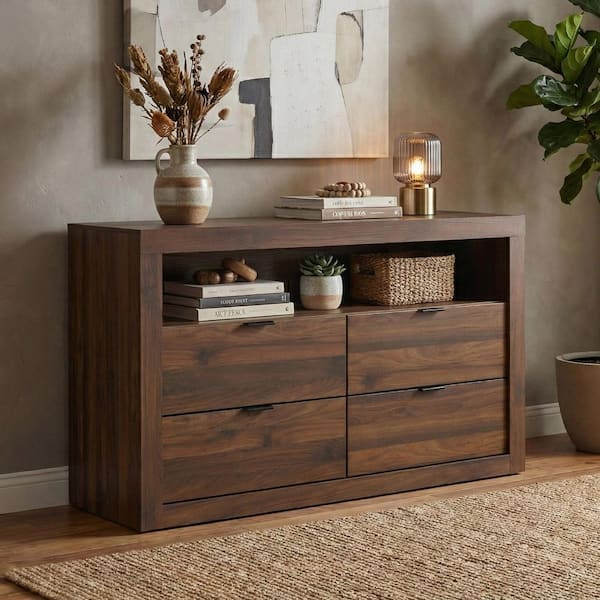 black dresser with cane webbing 59x15x26 in Savannah 9-Drawer Tall Dresser main image 0