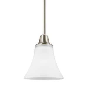 Metcalf 1-Light Brushed Nickel Pendant with LED Bulb